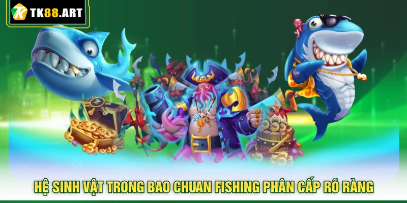 Bao Chuan Fishing TK88 - Rinh Ngay Kho Báu Đại Dương Hấp Dẫn 4 Hệ sinh vật trong Bao Chuan Fishing phân cấp rõ ràng