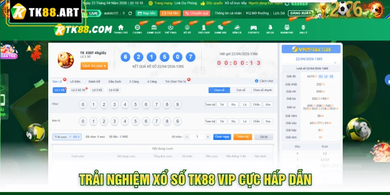 Xổ Số TK88 - Quay Thưởng Thử Vận May, Trúng Ngay Tiền Tỷ 4 Trải nghiệm xổ số TK88 VIP cực hấp dẫn